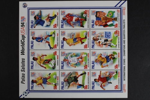 Palau, MiNr. 828-839 ZD-Bogen, Fußball, postfrisch