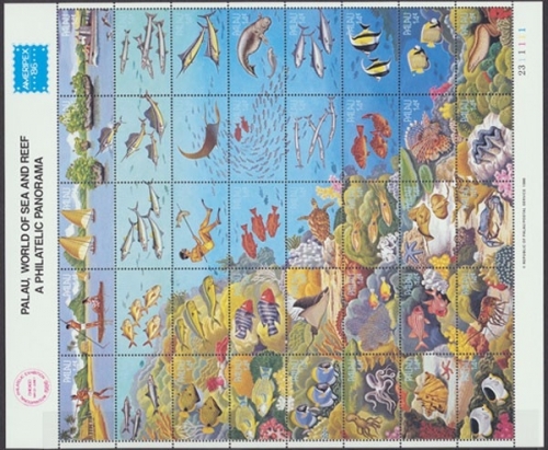 Palau, MiNr. 106-145 Zusammendruck-Bogen, postfrisch