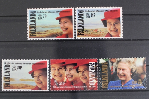 Falklandinseln, MiNr. 552-556, Elisabeth II, postfrisch