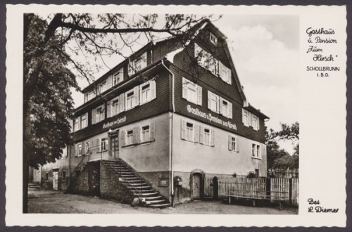 Schollbrunn, Gasthof und Pension "Zum Hirsch", Bes. L. Diemer