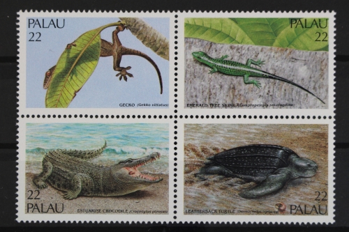 Palau, MiNr. 159-162, Viererblock, Kriechtiere, postfrisch