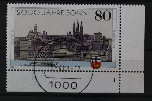 Deutschland (BRD), MiNr. 1402 Ecke rechts unten, FN 1, gestempelt