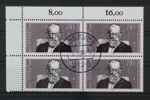 Deutschland (BRD), MiNr. 1371, Viererblock, Ecke links oben, EST