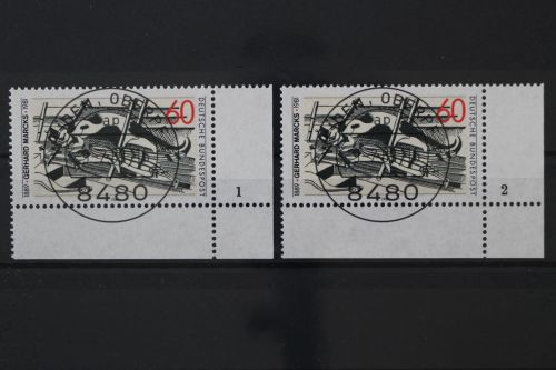 Deutschland (BRD), MiNr. 1410 Ecke rechts unten, FN 1 + 2, EST