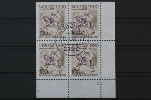 Deutschland (BRD), MiNr. 1445 Viererblock, Ecke rechts unten, FN 3, EST
