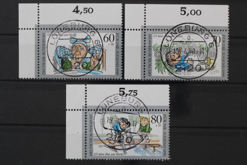 Deutschland (BRD), MiNr. 1455, 1456 + 1457 Ecken links oben, EST
