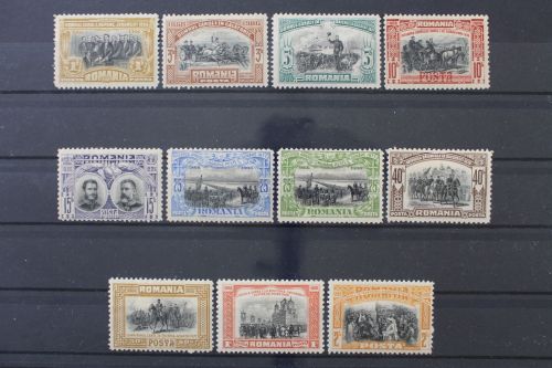Rumänien, MiNr. 187-196 incl. 192 F, Falz