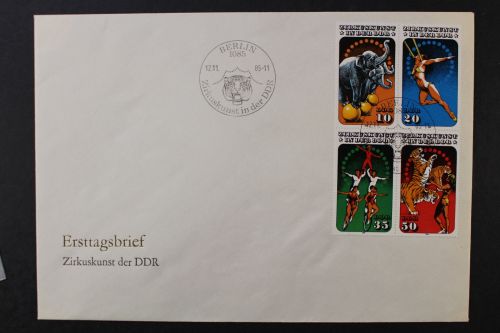 DDR, MiNr. 2983-2986, Viererblock, FDC