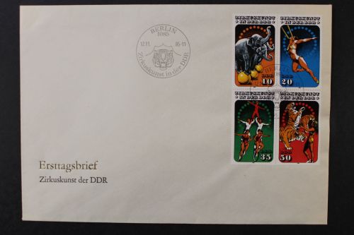 DDR, MiNr. 2983-2986, Viererblock, FDC