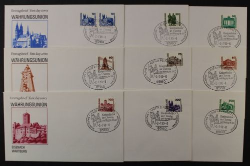DDR, MiNr. 3344-3352 EST Lauf, FDC