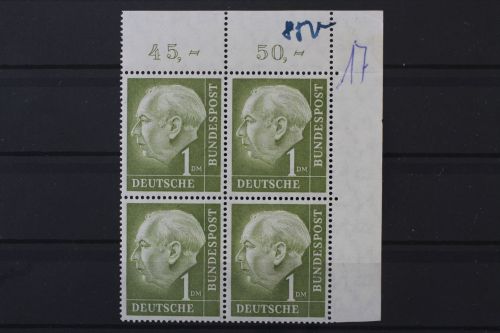 Deutschland, MiNr. 194 x X v, Viererblock, Ränder gefaltet, postfrisch