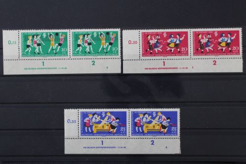 DDR, MiNr. 827-829, Paare, Ecke links unten mit DV, postfrisch
