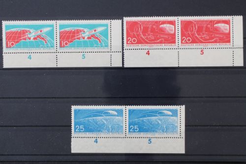 DDR, MiNr. 822-824, Paare, Ecken rechts unten, postfrisch