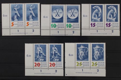 DDR, MiNr. 774-778 Paare, Ecken links unten, postfrisch