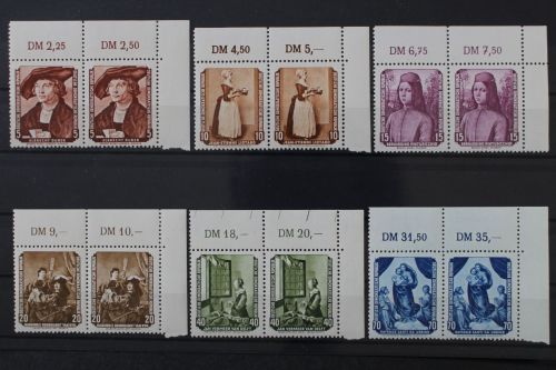 DDR, MiNr. 504-509 waagerechte Paare, Ecken rechts oben, postfrisch