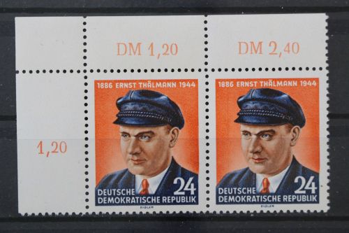 DDR, MiNr. 432 Paar, Ecke links oben, postfrisch