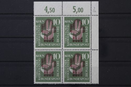 Deutschland (BRD), MiNr. 239 Viererblock, Ränder gefaltet, postfrisch