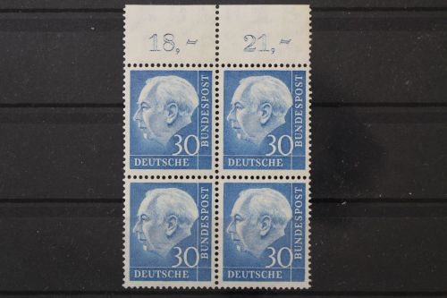 Deutschland (BRD), MiNr. 187 Viererblock, Oberrand gefaltet, postfrisch