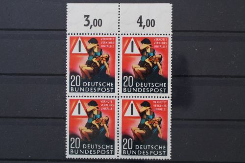 Deutschland (BRD), MiNr. 162 Viererblock, Oberrand gefaltet, postfrisch