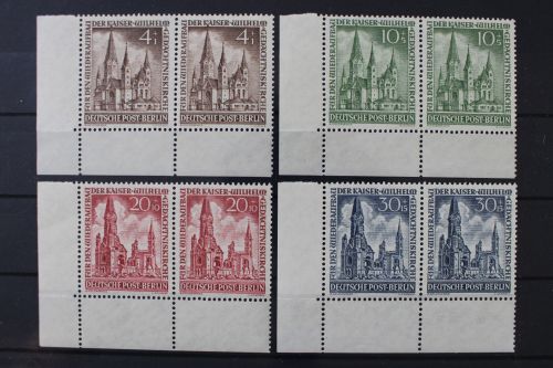 Berlin, MiNr. 106-109 Paare, Ränder gefaltet, postfrisch