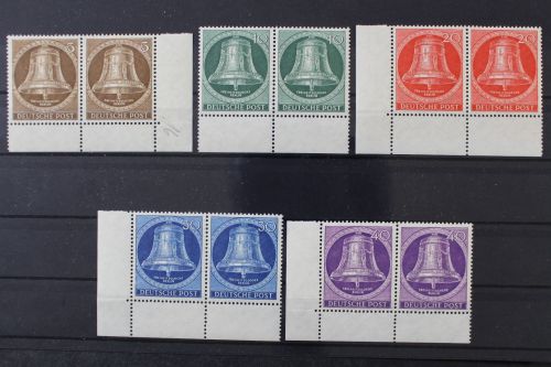 Berlin, MiNr. 101-105 Paare, Ränder gefaltet, postfrisch