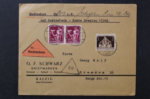 Deutsches Reich. Nachnahme Beleg, 1936