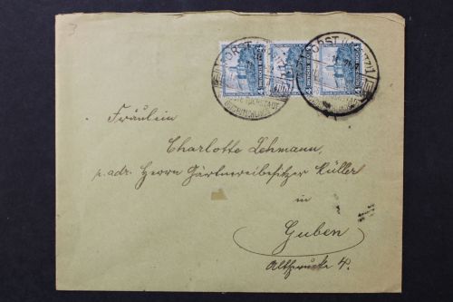 Deutsches Reich, MiNr. 474 Dreierstreifen auf Brief