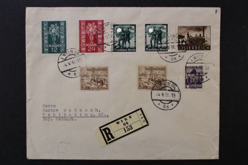 Österreich / Deutsches Reich Mischfankatur, R-Brief, 1938