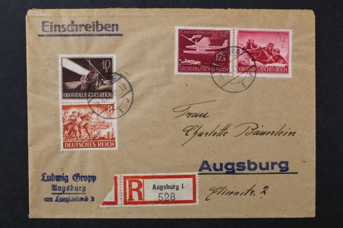 Deutsches Reich, Einschreibe-Brief ab Augsburg