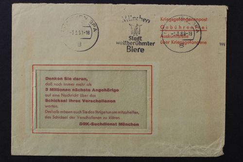 Deutschland (BRD), Rotes Kreuz Kriegsgefangenen Suchdienst, 1963