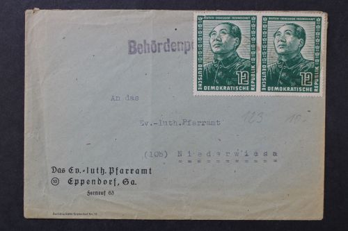 DDR, MiNr. 286 MeF auf Behördenpost
