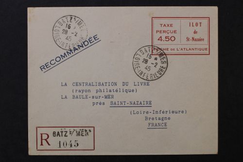 Frankreich St. Nazaire, Einschreiben vom 28.2.45