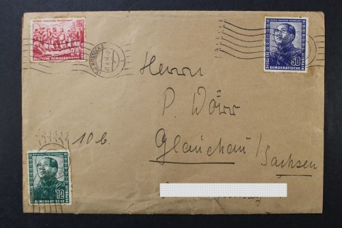 DDR, MiNr. 286-288 auf Brief, als FDC ab Rostock
