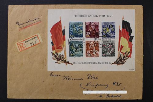 DDR, MiNr. Block 13 auf R-Brief ab Glauchau