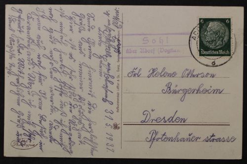 Sohl über Adorf (Vogtland), Landpoststempel
