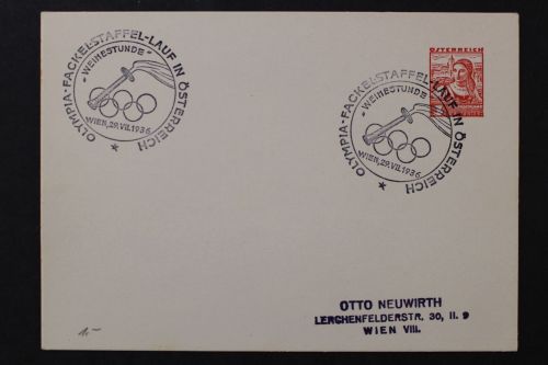 Österreich, Olympia Fackellauf, Wien 1936