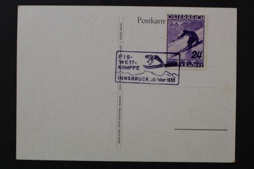 Österreich, MiNr. 624 auf FIS - Festkarte, 1936