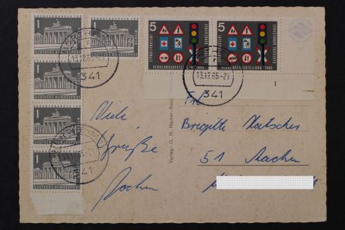 Deutschland (BRD), MiNr. 468 Paar Ecke re. unten FN 1 auf Ansichtskarte