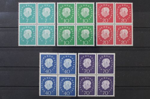 Deutschland (BRD), MiNr. 302-306 Viererblöcke, postfrisch