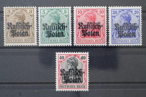 Post in Polen, MiNr. 1-5, postfrisch