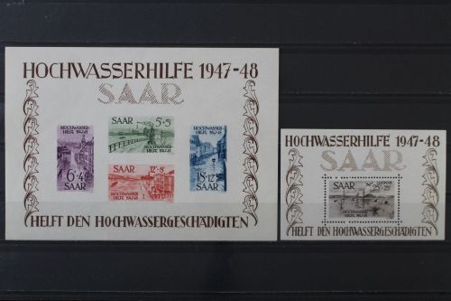 Saarland, MiNr. Block 1 + 2, postfrisch