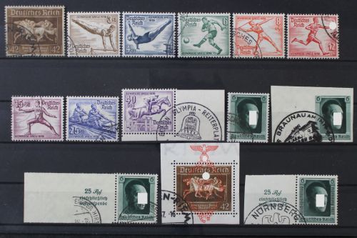 Deutsches Reich, MiNr. 621, 624-631, 646, 647, 648, 649,650, gestempelt
