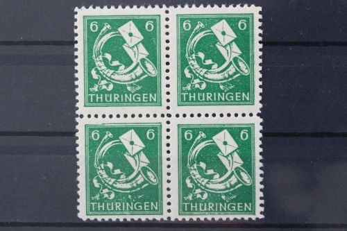 Sowjetische Zone, MiNr. 95 A X PF XIII, Viererblock, postfrisch