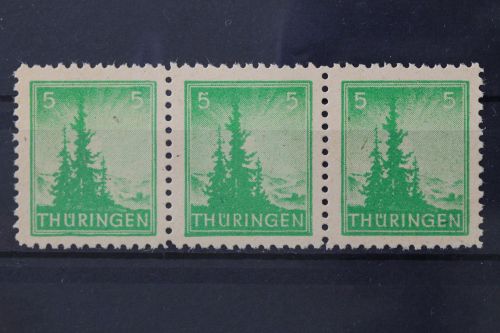 Sowjetische Zone, MiNr. 94 A X PF I, Dreierstreifen, postfrisch