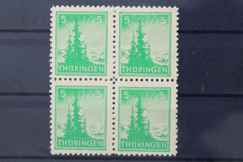 Sowjetische Zone, MiNr. 94 A X PF II, Viererblock, postfrisch
