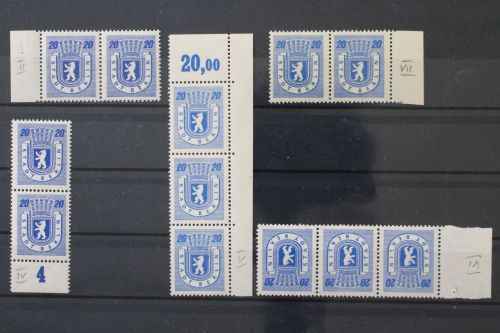Sowjetische Zone, MiNr. 6 PF: II, IV, V, VI + VII, postfrisch