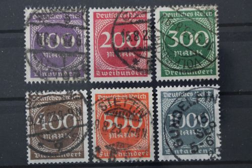 Deutsches Reich, MiNr. 268-273, gestempelt, geprüft Infla