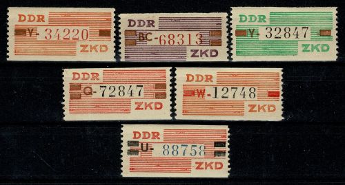 DDR ZKD, MiNr. V - X, postfrisch