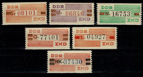 DDR ZKD, MiNr. V - X, postfrisch