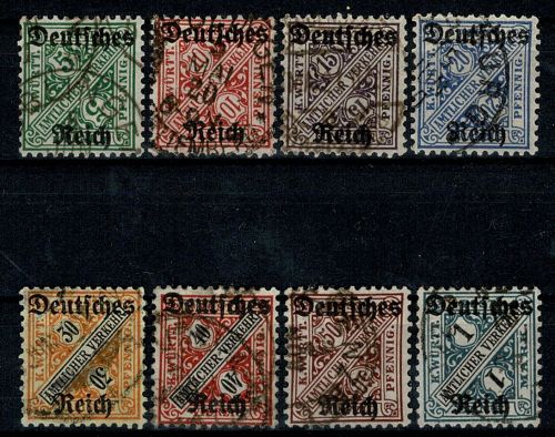 Deutsches Reich Dienstmarken, MiNr. 57-64, gestempelt